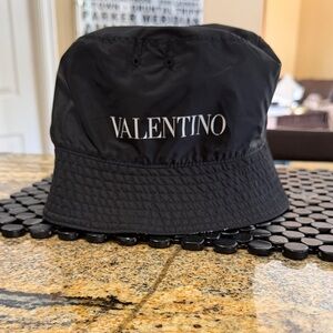 Valentino Black Logo Bucket Hat